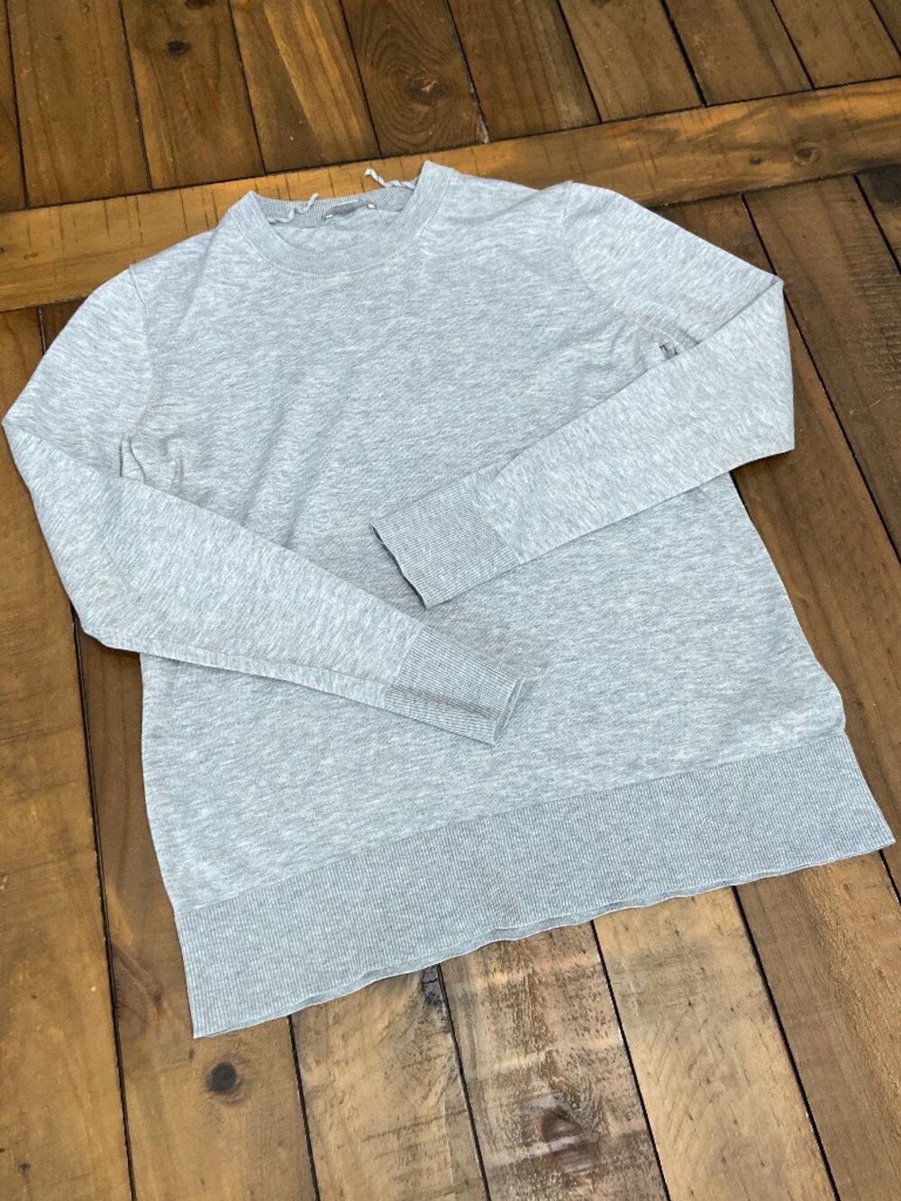 COS Grey Silk &‎ Cotton Blend Fine Knit Crewneck Sweater XS